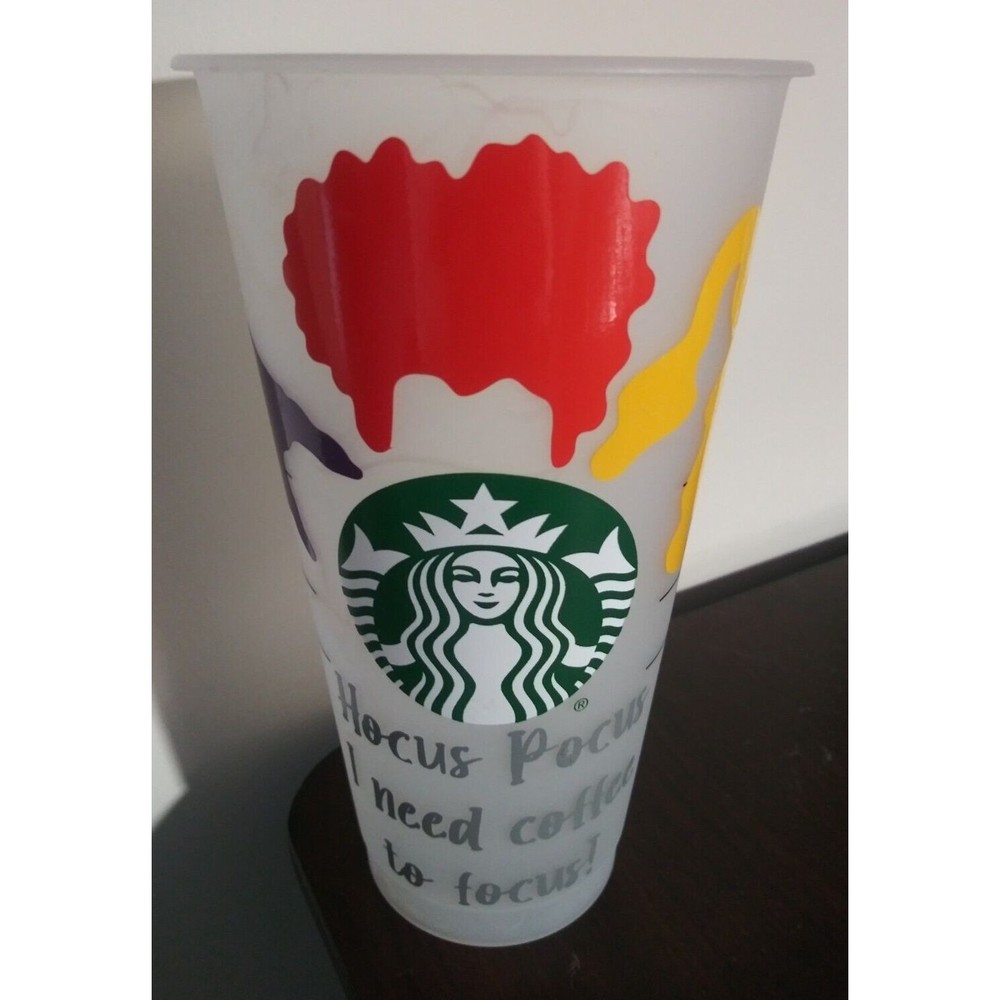 STARBUCKS Halloween 2020 Hocus Pocus I NEED COFFEE TO FOCUS Reusable Cup 24 oz - Picture 7 of 11